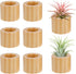 Set of 6 Wood Air Plant Holder- Rustic Style Air Plant Pots Indoor Decorative Air Plants Display Containers Table Centerpiece for Home Office Tabl...