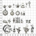 40 PCS Alice in Wonderland Fairy Charms Collection - Antique Alice Rabbit Steampunk Skeleton Keys Pendants Jewelry Findings (Silver HK6)...