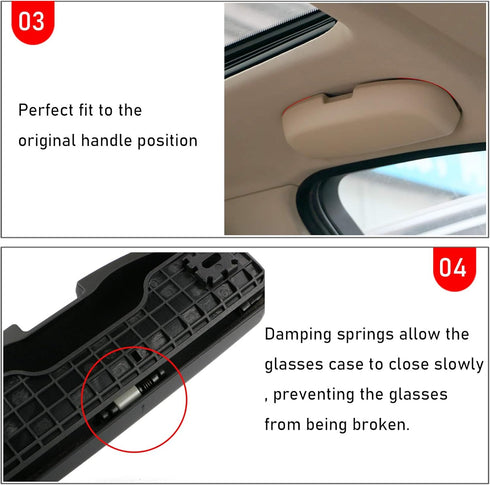 Jaronx Sunglasses Holder for BMW 1' E81 E82, 3' E90 E91,5' E60 E61,X1 E84, Glasses Holder Sunglasses Case Storage Box Replace for Driver Side Over...