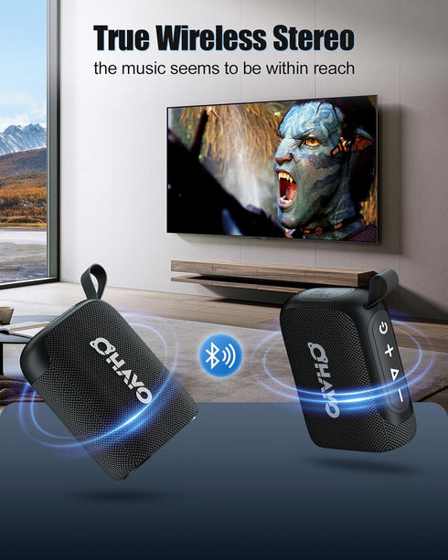 Bluetooth Speaker, Portable Wireless Speaker with RGB Lights, IPX7 Waterproof, 10W Mini Speaker, Bluetooth 5.3, 24H Playtime, Outdoor Speakers wit...