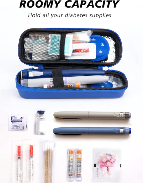 YOUSHARES Insulin Cooler Travel Case with Temperature Display - Refrigerated Medicine Travel Case with 2 TSA Approved Ice Pack, Insulin Travel Cas...