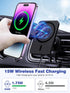 Magnetic Wireless Car Charger, Design for MagSafe Car Mount Charger, Strong Magnetic 15W Fast Charging Car Charger Phone Holder with USB Car Charg...