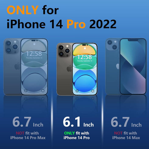 Oterkin for iPhone 14 Pro Case Waterproof,Shockproof Bumper Case with Built-in Screen Protector,Dustproof Anti-Scratch Anti-Stain Phone Case for i...
