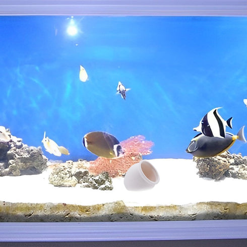 White Cute Ceramic Shrimp Shelter Betta Fish Tank Decor Jar Ornaments Aquarium Hideout Caves Landscape Decorations for Small Fish to Breed Hide (L...