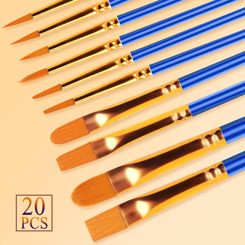 Paint Brushes Set 20pcs, Art Brushes, Paint Brushes, Paint Brush, Paint Brushes for Kids, Watercolor Brushes, Acrylic Paint Brushes, Paint Brushes...