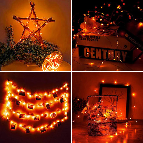 USB Fairy Lights 33 Ft 100 LED String Lights with ON/Off Switch, Waterproof Copper Wire Lights for Bedroom Wall Ceiling Wreath Crafts Christmas Ha...