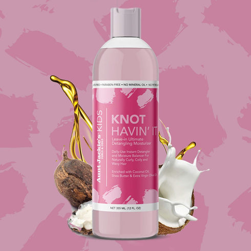 Aunt Jackie's Kids Knot Havin' It Leave-In Ultimate Detangling Hair Moisturizer for Naturally Curly, Coily and Wavy Hair, 12 oz...