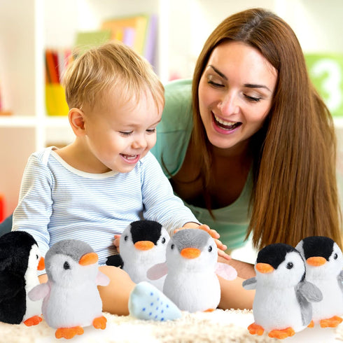 Plush Toys Set Stuffed Animal Zoo Toys with Mom and Small Baby Realistic Baby Animals for Gift Christmas Holiday Birthday Bag Stuffings Decoration...