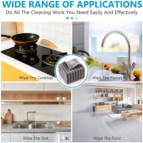 Stainless Steel Microfiber Cloth Double-Sided Cleaner Rag, Non-Scratch Scrub Cleaning Polishing Towel for Appliances, Kitchen Reusable Fridge Wipe...