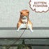 Kawaii Resin Cat Ornaments,Miniature Animal Model Creative Decoration,Aquarium Ornament,Vivid Shape DIY Aquarium Cat Fishing Ornament,Home Resin S...