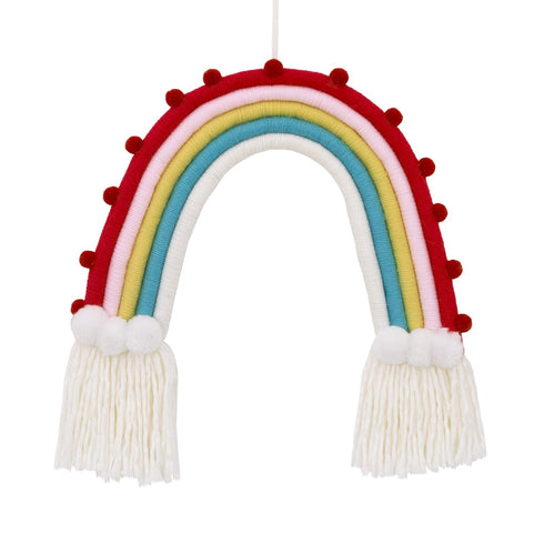 NoJo Little Love Rainbow Tapestry Red, Pink, Yellow, Blue and White Yarn Wall Décor...