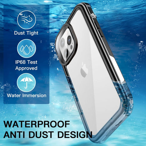 AICase for iPhone 14 Pro Case Waterproof, Clear Water Proof Shockproof Dustproof Snowproof Full Body Rugged Transparent Underwater Phone Case for ...