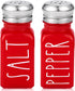 Red Salt and Pepper Shakers Set by Brighter Barns - Modern Farmhouse Kitchen Decor and Accessories for Home Restaurants Weddings - Cute Modern Gla...