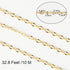 Jabogrii 32.8 Feet Lip Jewelry Making Chains Bulk 18K Gold Plated Brass Chain for Jewelry Making DIY Craft Chain Roll...