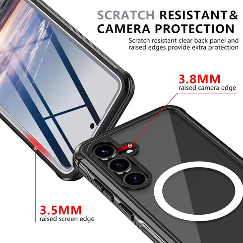 Hekodonk for Galaxy S24 Case,Compatible with MagSafe,Built-in Screen Protector & 2X Camera Lens Protector,Full Body Shockproof Protective Phone Ca...
