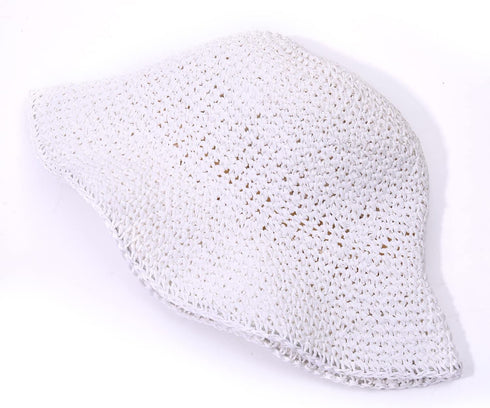 Womens Straw Hat Wide Brim Crotchet Straw Bucket Sun Hat Packable Floppy Beach Hats for Women Summer Travel Accessories...