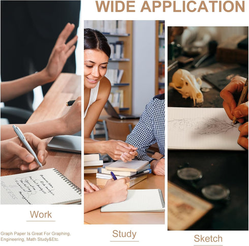 Graph Paper Spiral Notepad A5 Top Wirebound Notepad Grid Notebook Steno Pads Memo Notepads Grid Paper 140 Pages for Writing Sketching Drawing Scho...