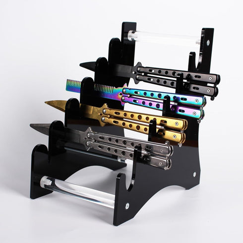 Knife Display Stand Knife Stand Display Knife Storage Holder Acrylic Knife Display Stand Organizer Holder Knife Storage 6 Knives(Black)...