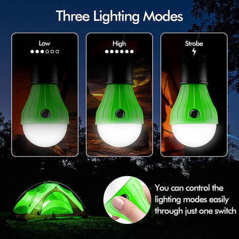 FLY2SKY Tent Lamp 4 Packs Portable LED Tent Lights Clip Hook Hurricane Emergency Lights LED Camping Lights Bulb Camping Lanterns Camping Equipment...