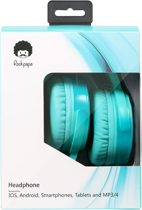 rockpapa Grade Wired Headphones with Microphone, Lightweight Foldable Stereo Bass Headphones with No-Tangle Cord & 3.5mm Jack for Adult/Kids, Lapt...