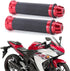 Universal 7/8" 22mm Motorcycle Handlebar Grips - Gel Rubber Compatible with Chopper, Cruiser, Street, Dirt Bike...