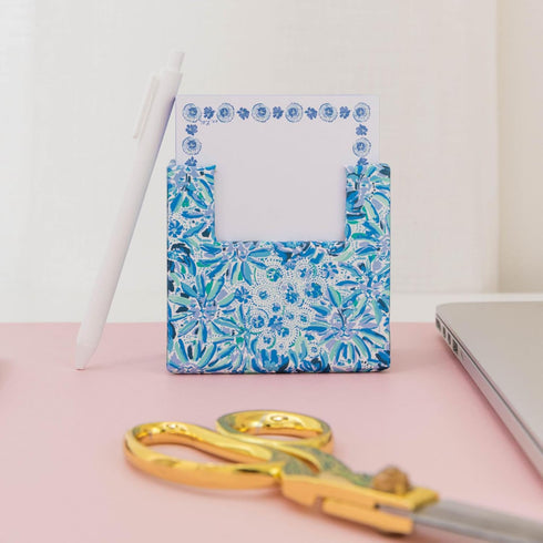 Lilly Pulitzer Blue Block with 300 Sheets of Loose Note Paper, Desk Organizer Doubles as Pencil Cup, High Manetenance...