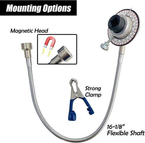 Sutekus Torque Angle Meter 1/2" Drive Wrench Angle Gauge with Flexible Clip Arm...