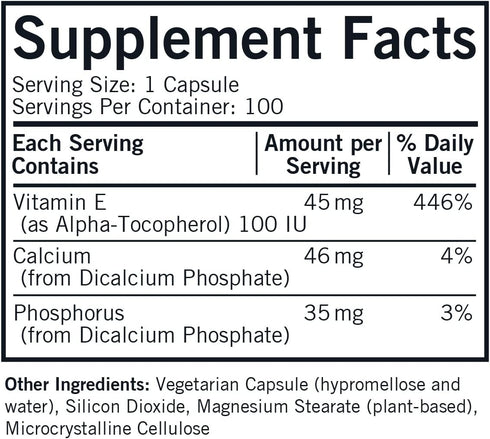 Kirkman Vitamin E 100 IU - Hypoallergenic || 100 Vegetarian Capsules || Supports Immune System || Gluten Free || Casein Free || Soy-Free...