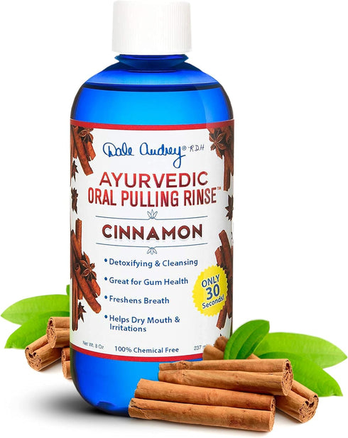Oil Pulling for Teeth and Gums | Made in USA Cinnamon Flavored Organic Sesame Oil Pulling| Ayurvedic Oil Pulling Rinse to Whiten Your Teeth & Fres...