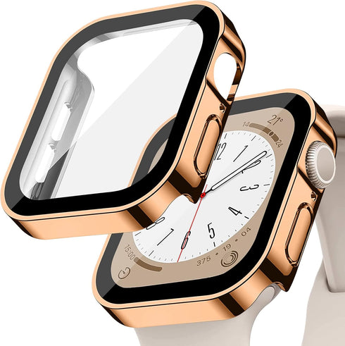 for Apple Watch Case 45mm,Hard Case with Tempered Glass Screen Protector,Watch Cover for Apple Watch Series 9 8 7 Screen Protector,Ultra-Thin Dura...