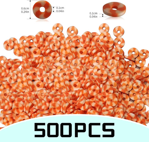 Generic 500pcs 1x6mm Polymer Clay Flat Beads Handmade for Bracelet Anklets Necklace Jewelry Earring Making DIY Crafts Key Chains Ornaments Decorat...