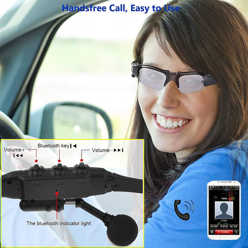 Wireless Bluetooth MP3 Sunglasses Polarized Lenses Music Sunglasses Stereo Headphone for iPhone Samsung Most Smartphone or PC (Black-Gray)...