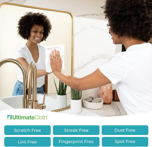 Reusable Microfiber Cloth, All-Surface + All-Purpose Cleaning Cloth, Streak + Lint Free, Safe on Glass & Stainless Steel, EcoFriendly + Chemical F...