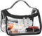HAOGUAGUA Heavy Duty Clear Cosmetic Bag Waterproof Transparent Travel Makeup Toiletry Organizer Bag (Black)...