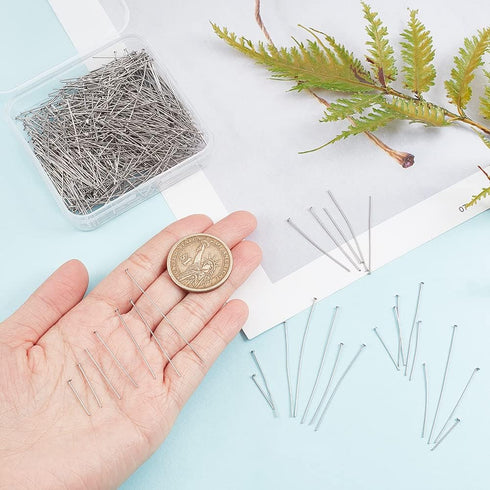 PH PandaHall 700 Pcs 304 Stainless Steel Flat Head Pins Findings 7 Styles Jewelry Making Pin 3/5 2 Inch Length 23 Gauge for Earring Jewelry Craft ...