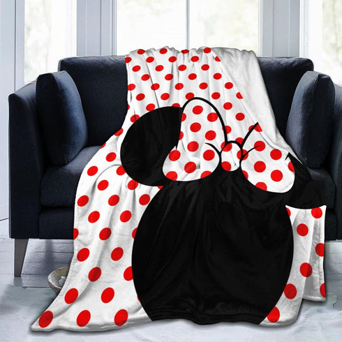 Cute Bow and Polka Dot Blanket Air Conditioner Blanket Lightweight Nap Flannel Blanket Soft for Sofa Bed Living Room Suitable for All Seasons 50"x...