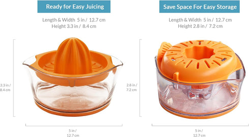 Citrus Squeezer - Orange Juicer - Manual hand Juicer - Lemon Lime Squeezer with Measuring Cup and Strainer - Space Saving and easy to use - Dishwa...