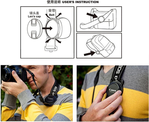 E-outstanding 2Pcs Camera Lens Cap Holder Keeper Camera Lens Cap Cover Buckle, for 52mm 67mm 58mm lens cap...