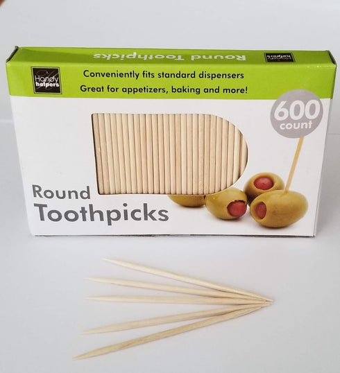 600-Count Round 2.5" Long Wooden Toothpicks - Great for Appetizers, Baking and more! (1-pack (600 pcs))...