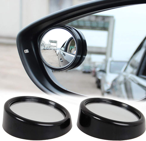 Xotic Tech Blind Spot Mirror, 1.5'' Black Round HD Glass Convex Rear View Mirror, 360° Rotate Wide Angle, Universal for Car SUVs Truck Motorcycle(...