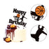 Unimall Basketball Happy Birthday Cake Topper Basketball Scene Themed Cake Fruit Picks for Man Boys Father Birthday Event Party Supply Black Glitt...