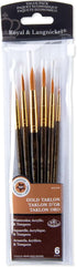 Royal & Langnickel Royal Zip N' Close Gold Taklon Round 6-Piece Brush Set...