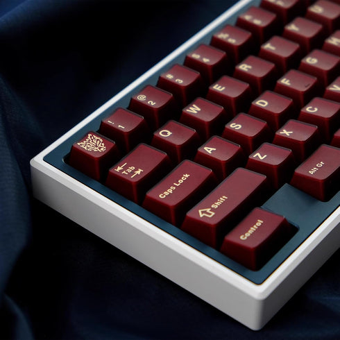 114 Keycaps Translucent Red Keycaps Cherry Profile Doubleshot PBT Keycap Set Fit for 61/64/87/104/108 Cherry Mx Switches Mechanical Keyboard...