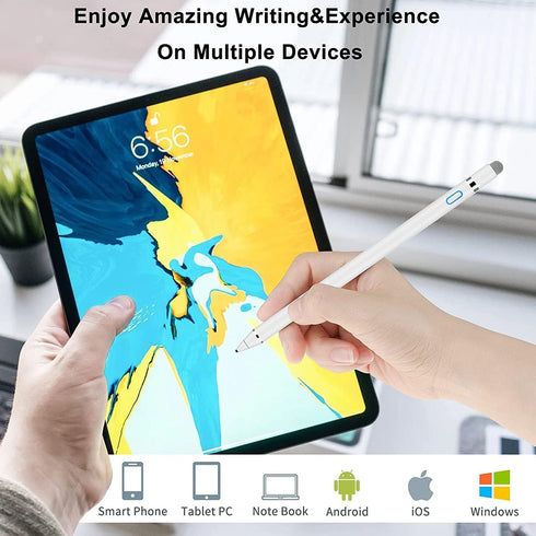 Stylus Pen for iPad,Capacitive Digital Pencil with 1.45mm Ultra Fine Tip Stylus, Active Electronic Pen Compatible iPhone Samsung Phone Tablets for...