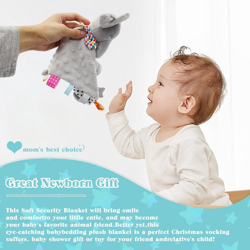 Elephant Baby Lovey for Unisex Newborn Baby Security Blanket for Boys and Girls,Soft Lovie Baby Gifts Multi-Purpose Stuff Snuggle Toy,Elephant Stu...