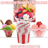 50 Pcs Red White Striped Ice Cream Cups Disposable Paper Snack Bowls 9oz Circus Carnival Paper Dessert Containers For Hot Or Cold Soup Yogurt Chri...