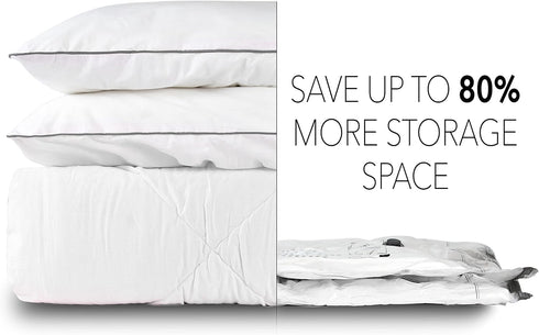 SpaceAid Vacuum Storage Bags, Space Saver Sealer Compression Bags for Comforters, Blankets, Pillows, Bedding, Clothes (Small 3 Pack)...