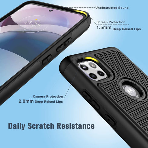 BNIUT for Motorola One 5G Ace (One 5G UW Ace) Case: Dual Layer Protective Heavy Duty Cell Phone Cover Shockproof Rugged with Non Slip Textured - M...