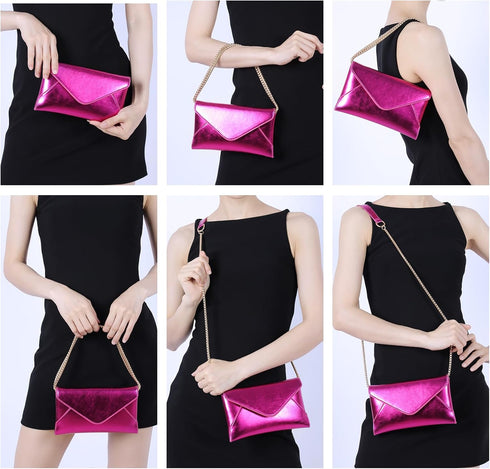 Evening Clutch Purse for Women Small Envelope Crossbody Bag Shiny Shoulder Handbag for Wedding Prom Party Date...