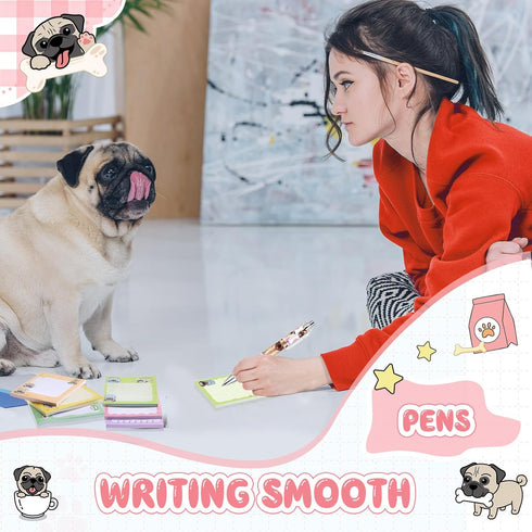 8 Pcs Ballpoint Pens for Women and Girls 1.00 mm Cute Writing Pens Black Ink Fancy Pens Fine Point Smooth Writing Pens for Journaling, Aesthetic S...